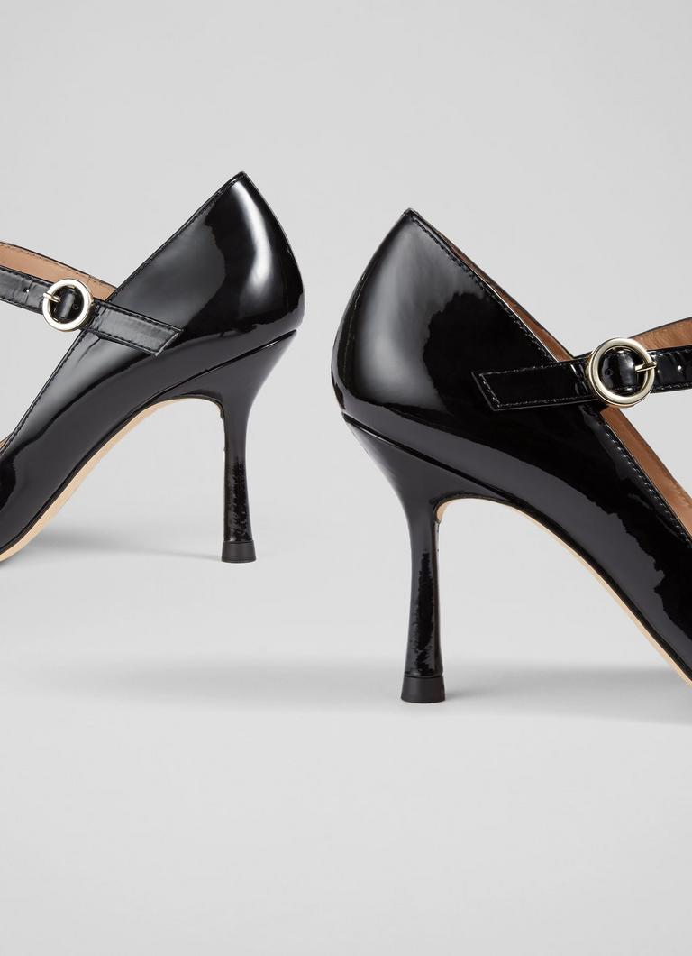 Camille Black Patent Mary Jane Courts
