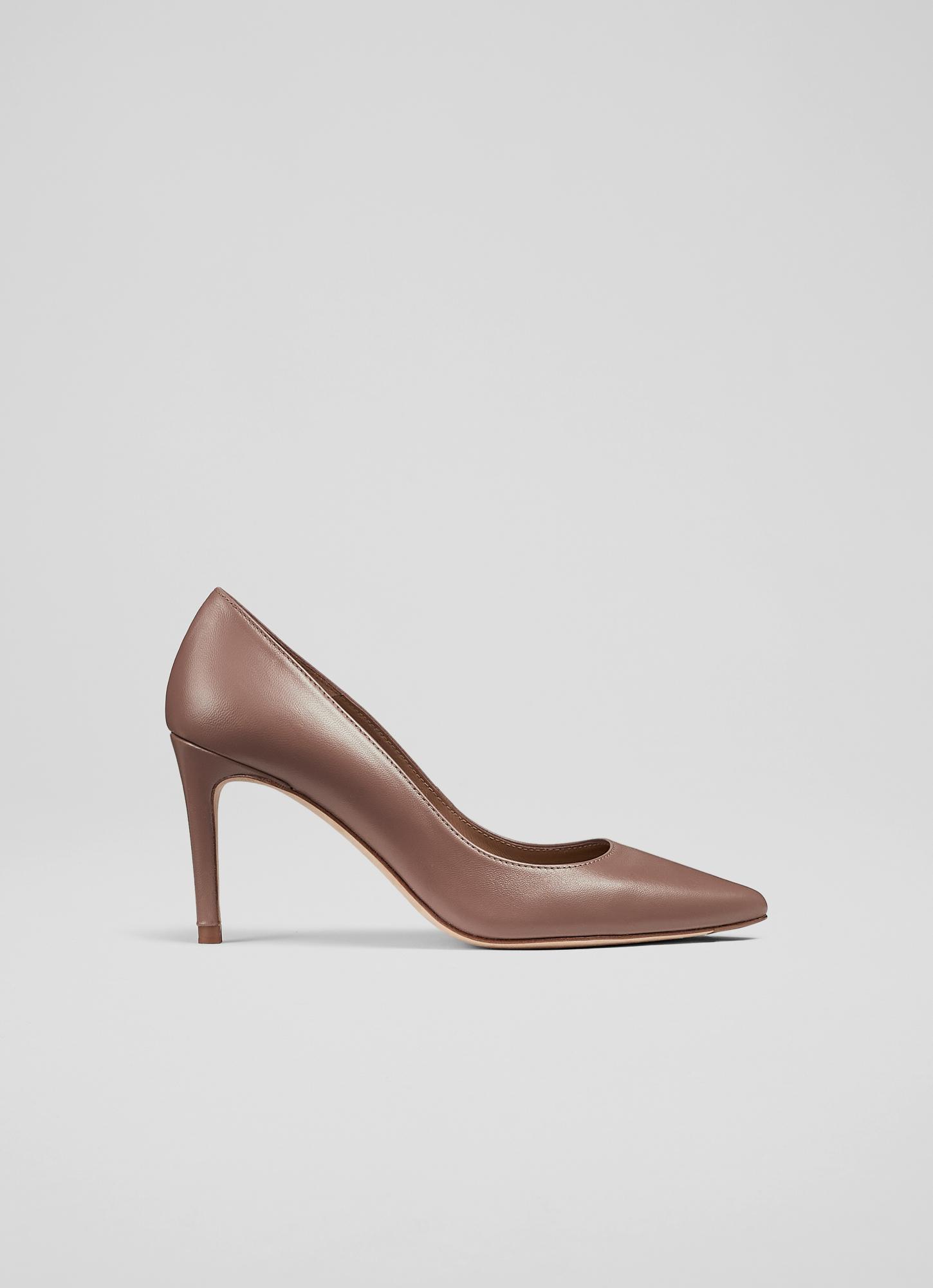 L.K.Bennett Floret Nude 3 Leather Pointed Courts, Brown