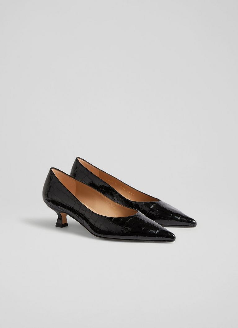 Black patent kitten heels shop