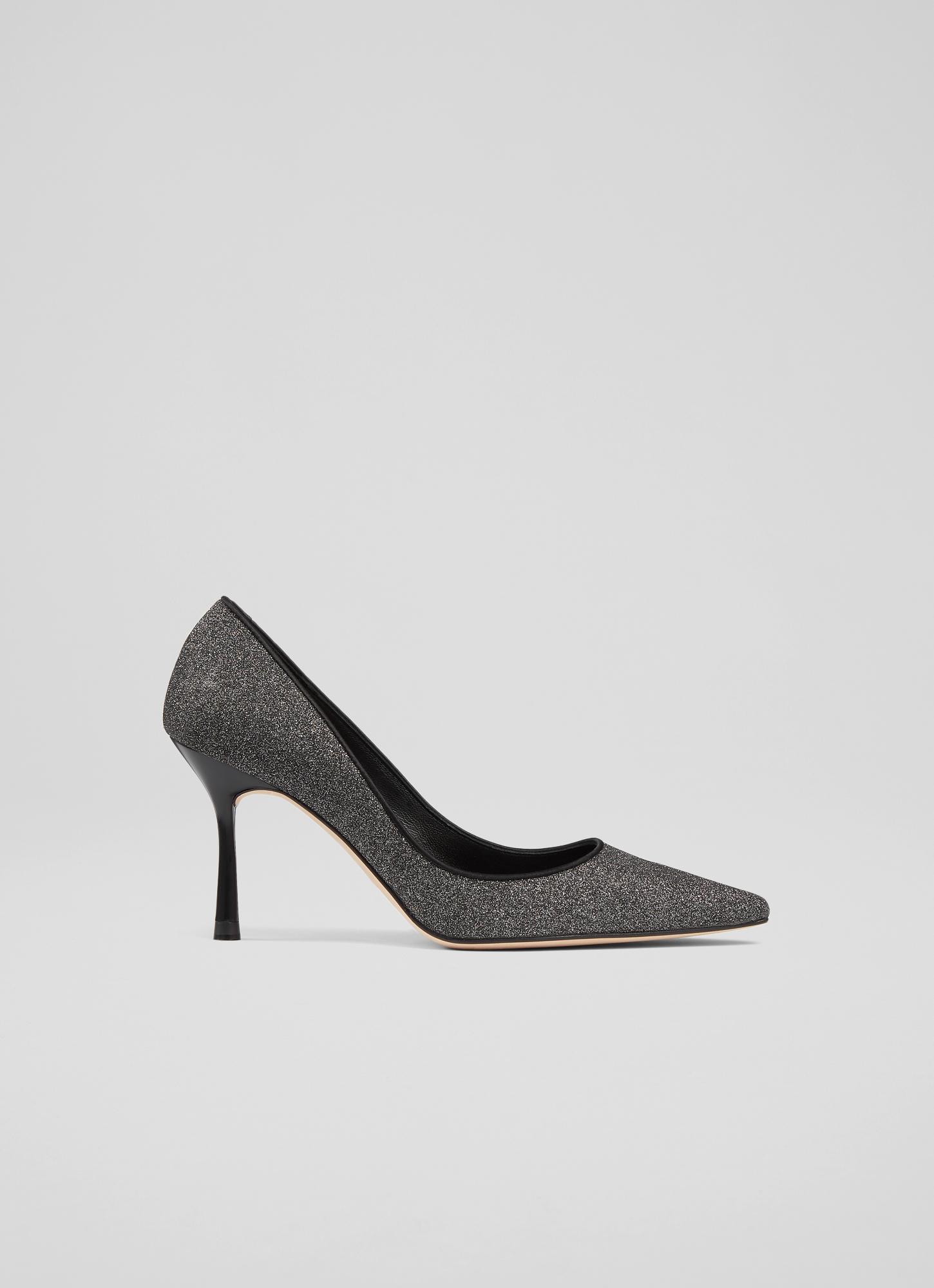 Leilani Black Glitter Pointed Toe Courts The Archive Sale