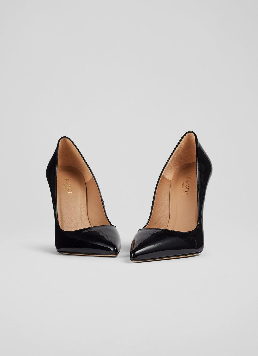 Monroe Black Patent Leather Pointed Toe Courts, Shoes, Collections