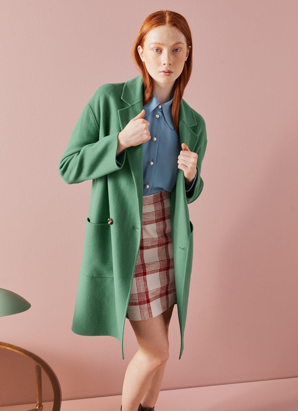 green wool coat long