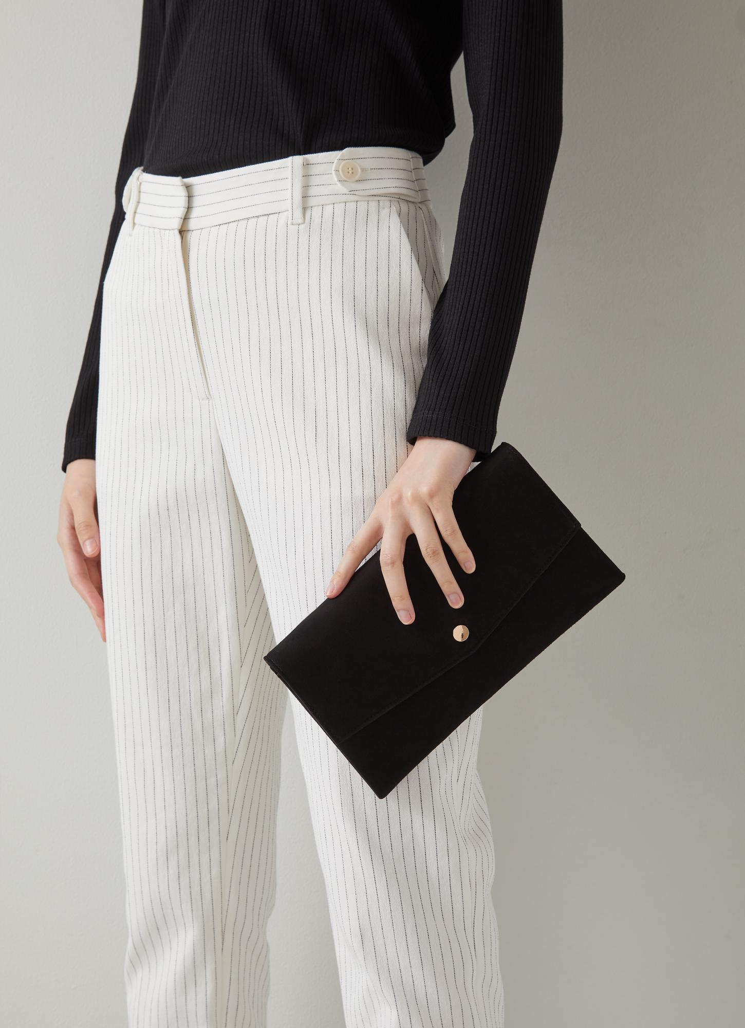 Layla Black Suede Envelope Clutch blackfriday London