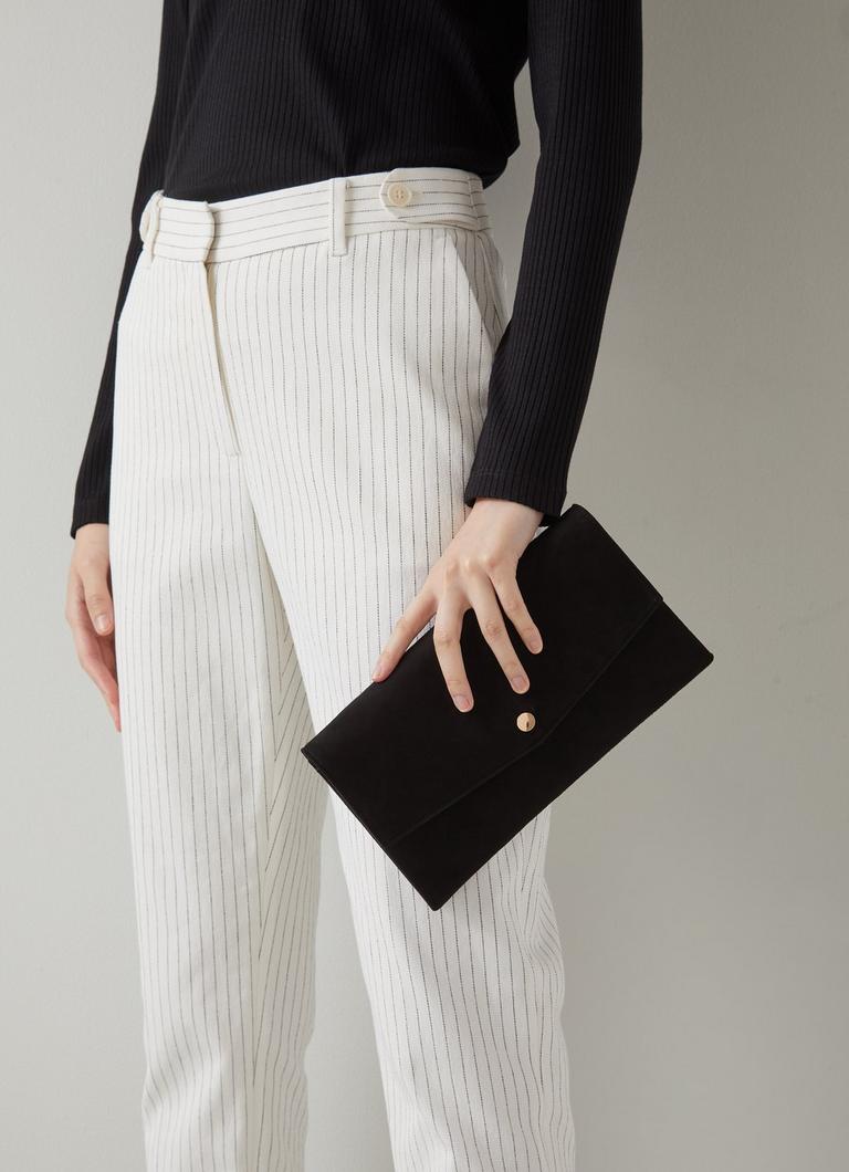 Black suede envelope clutch hotsell