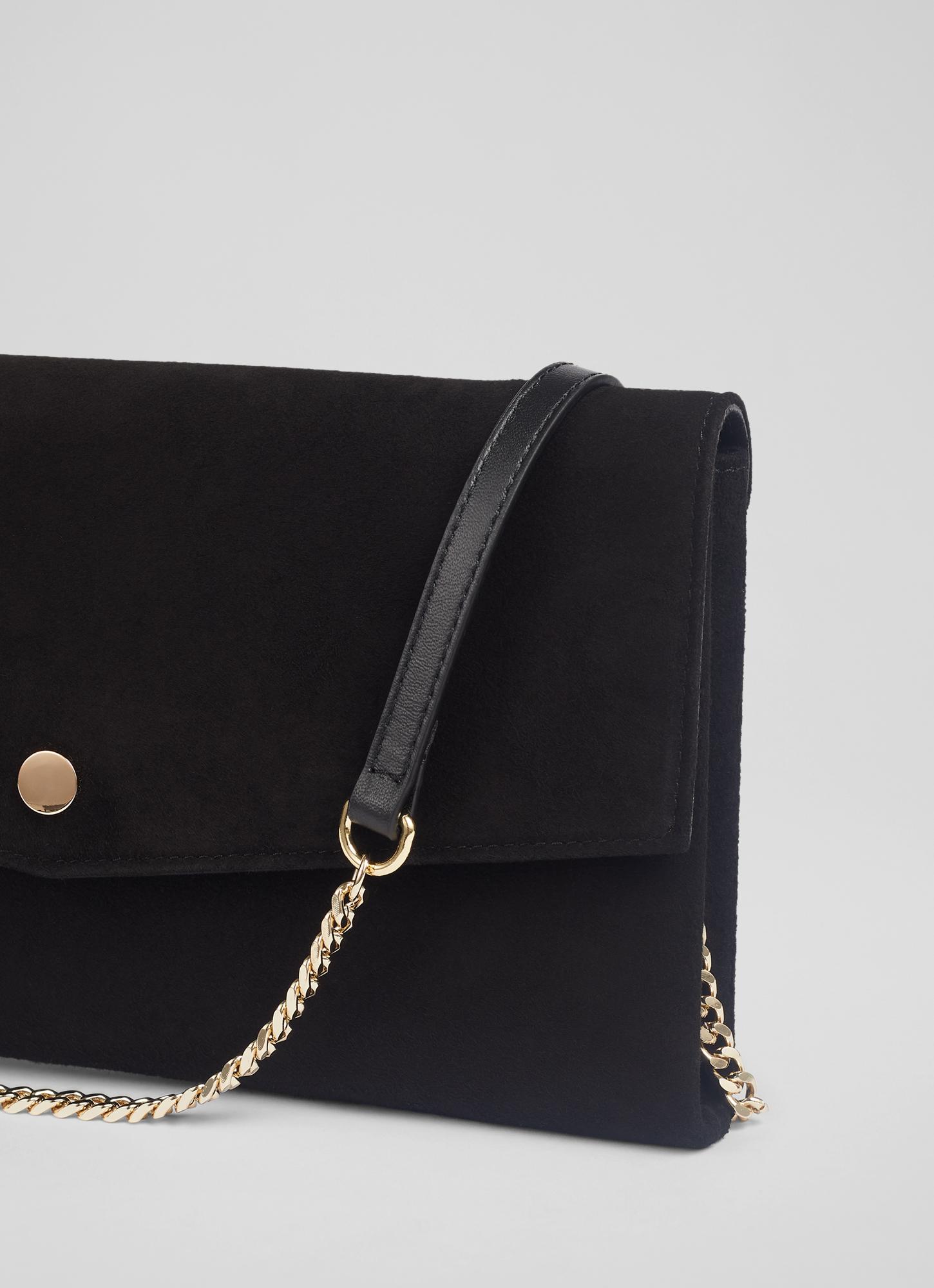 Layla Black Suede Envelope Clutch blackfriday London