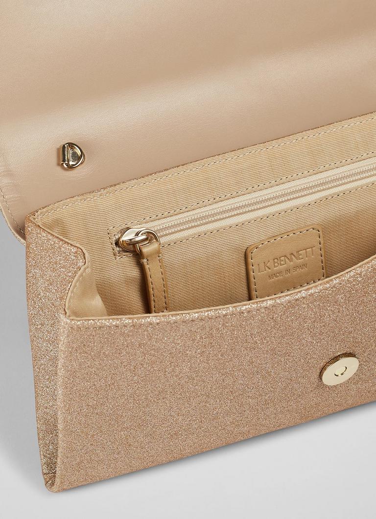 Lk bennett gold clutch bag sale