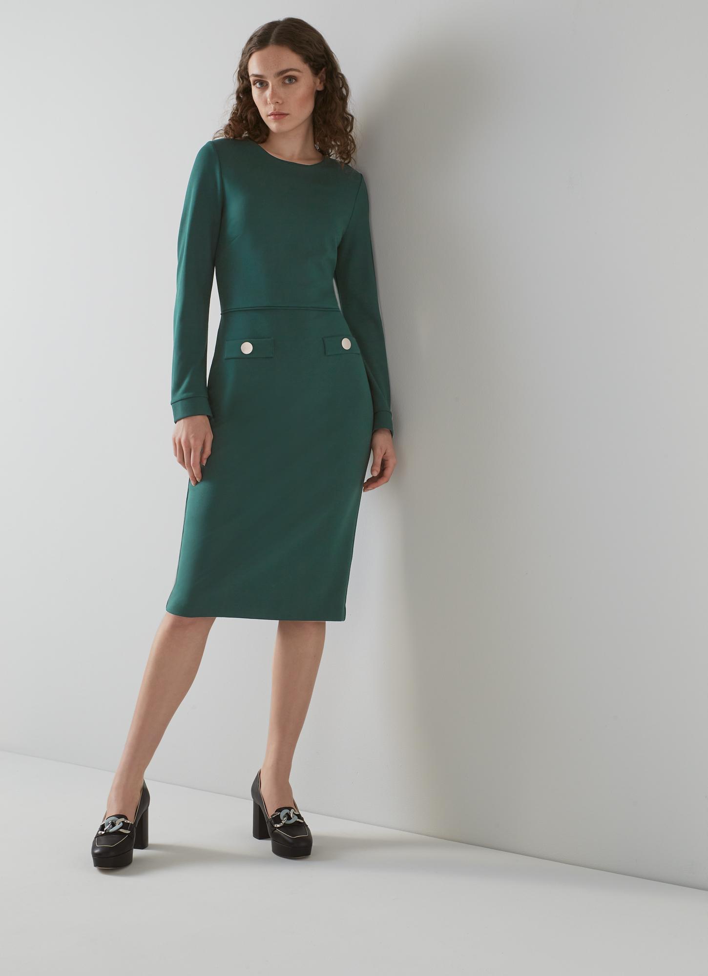 Elina Green Jersey Shift Dress | blackfriday | L.K.Bennett, London