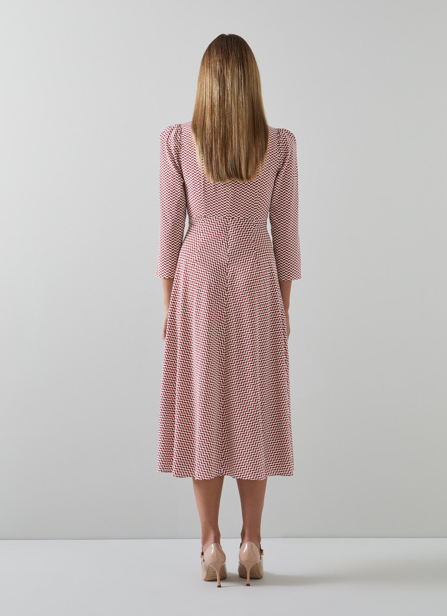knee length dresses for ladies Loretta Silk Organza Midi Dress Memories Print  Rhoan