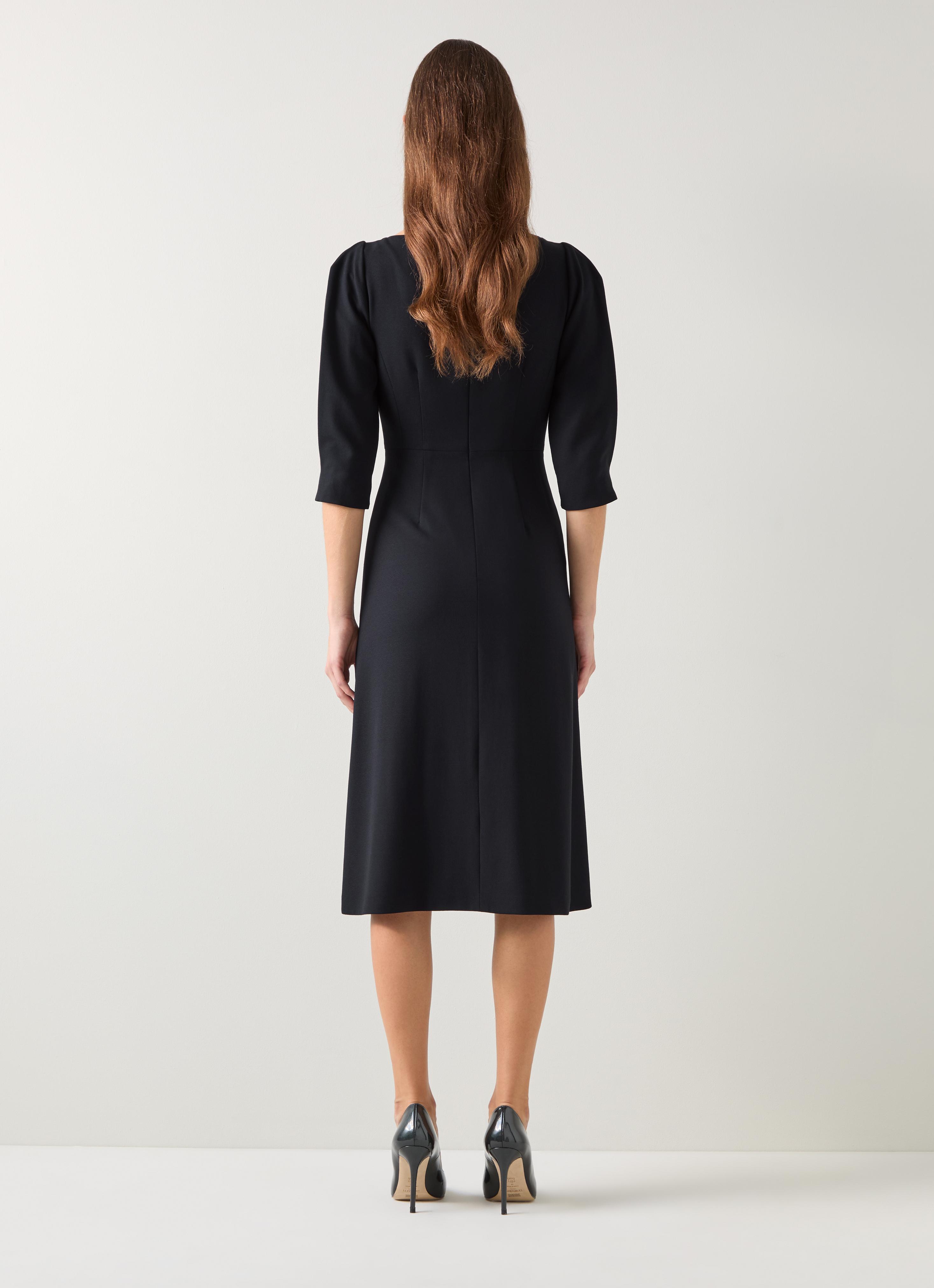 Lemoni Black Crepe Fit and Flare Dress | blackfriday | L.K.Bennett