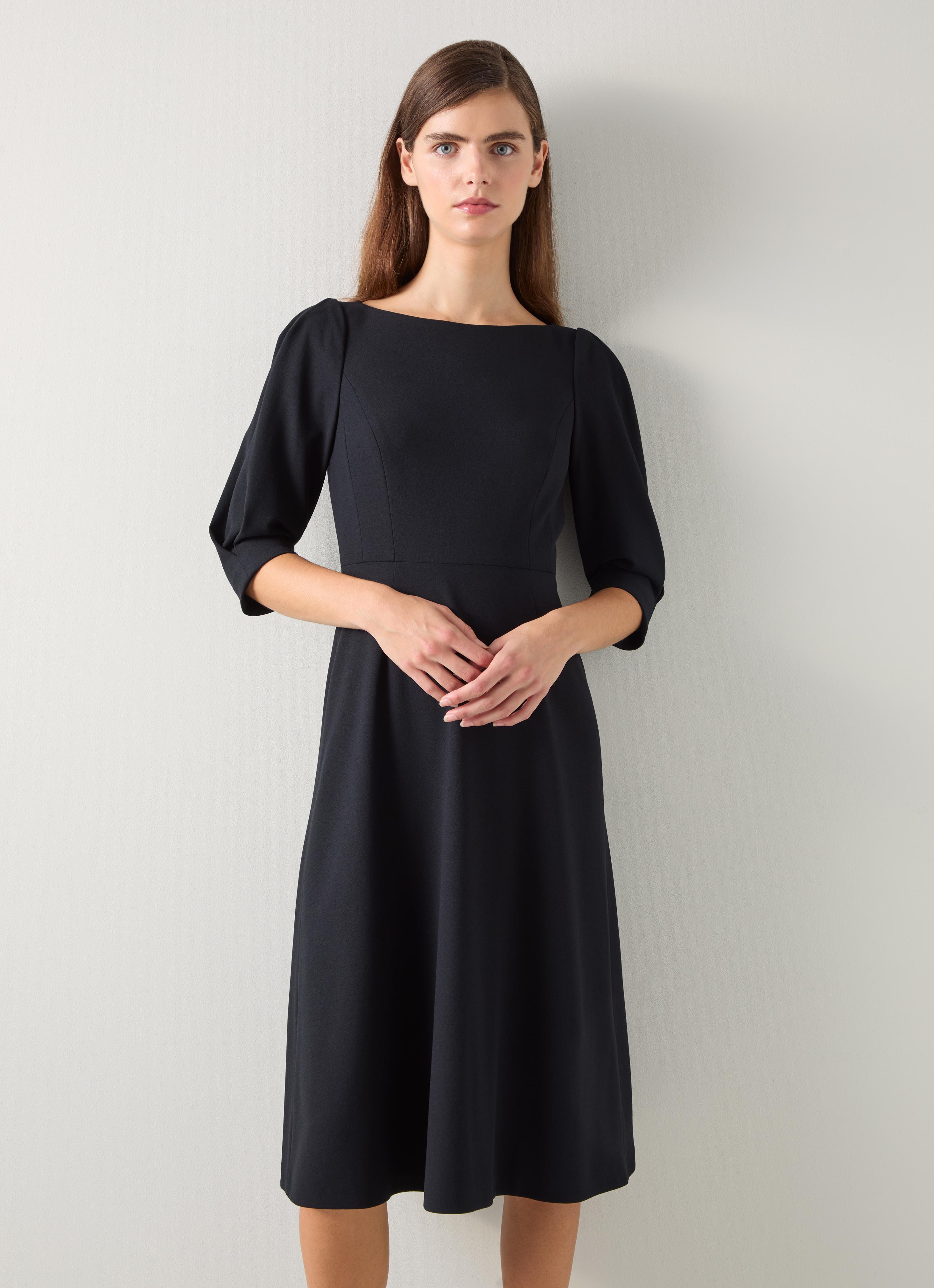 Lemoni Black Crepe Fit and Flare Dress | blackfriday | L.K.Bennett