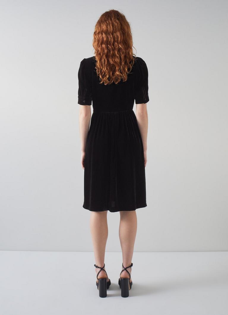 Mimi Black Velvet Contrast Collar Dress Luxury Gifts Gifts L.K.Bennett London