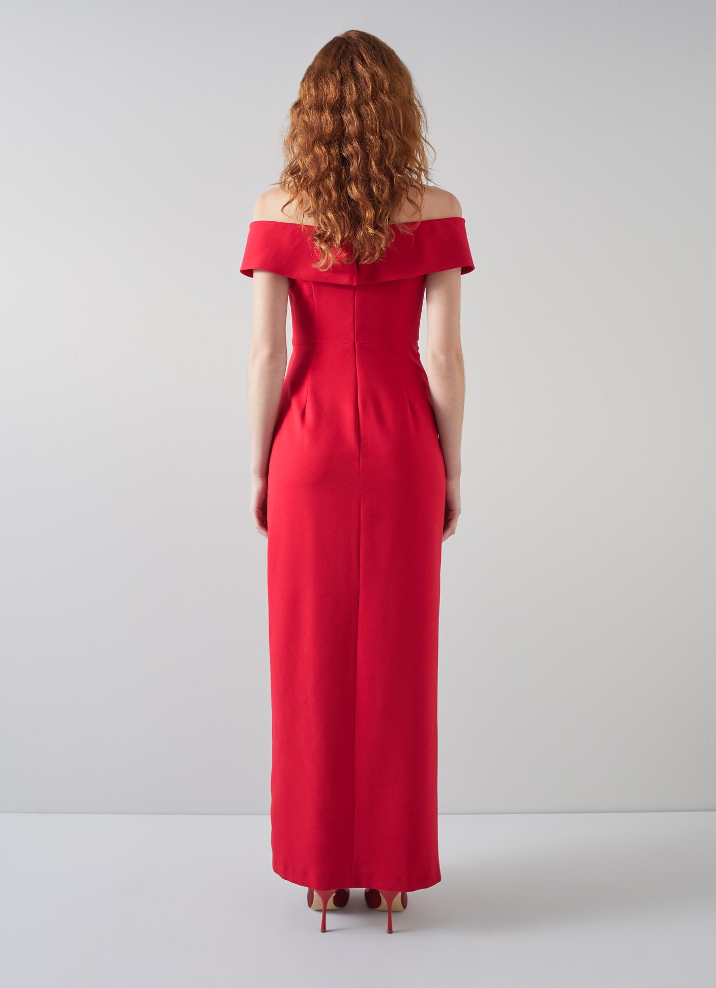 strapless open back dress Rent Dress The Population Kathleen Tie Neck Rouge Maxi Dress main image 0