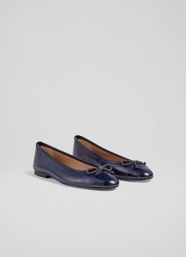 Navy patent ballet flats hotsell