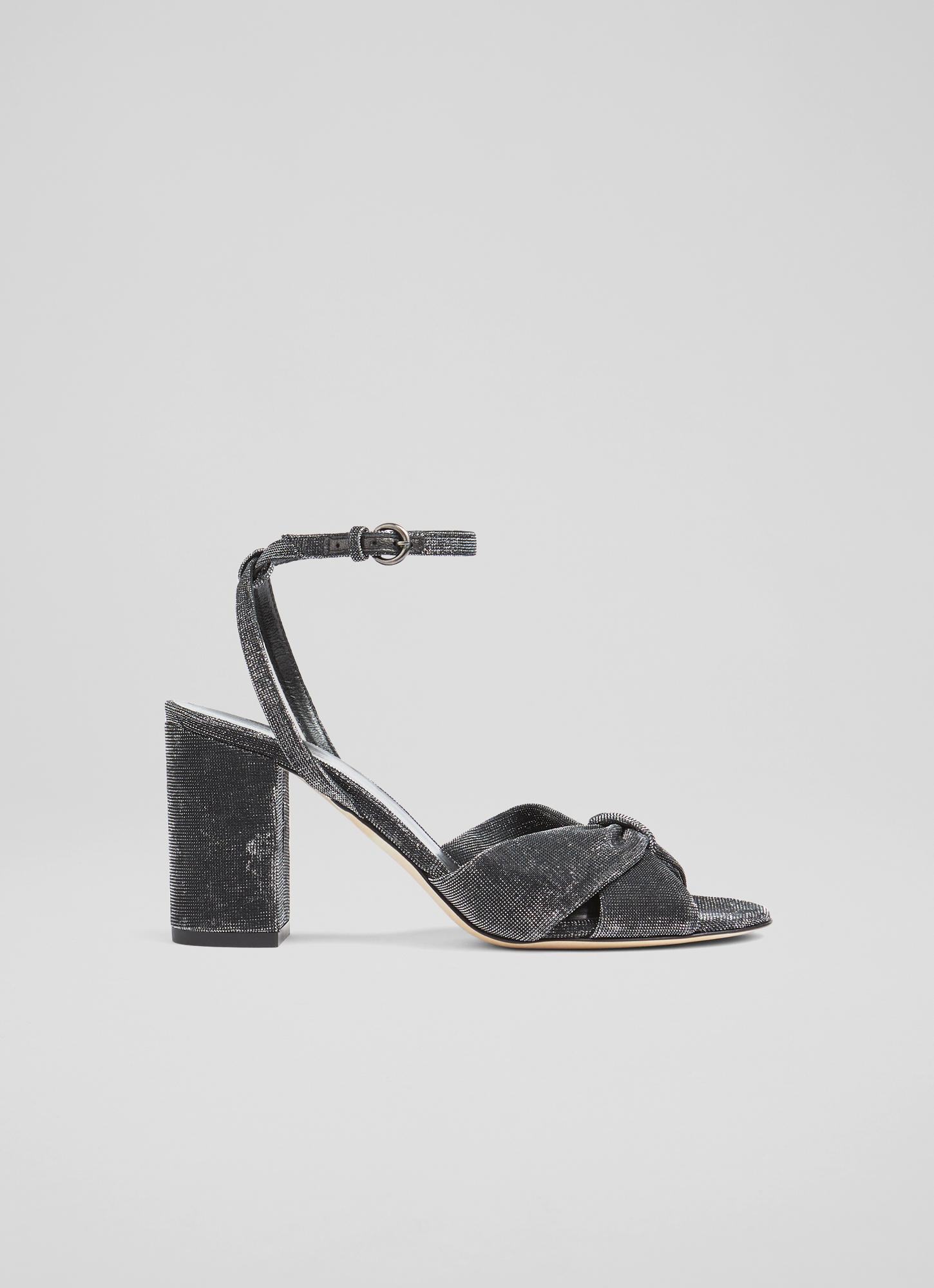 Lucie Gunmetal Fabric Sandals