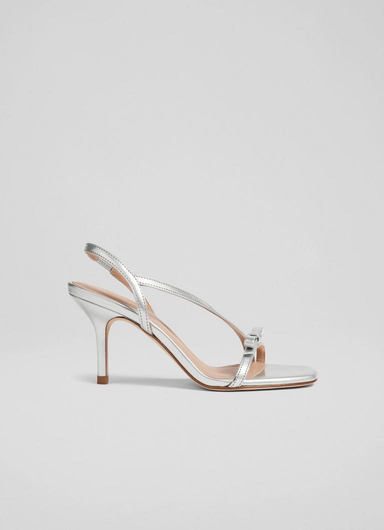 Silver 2025 bow sandals