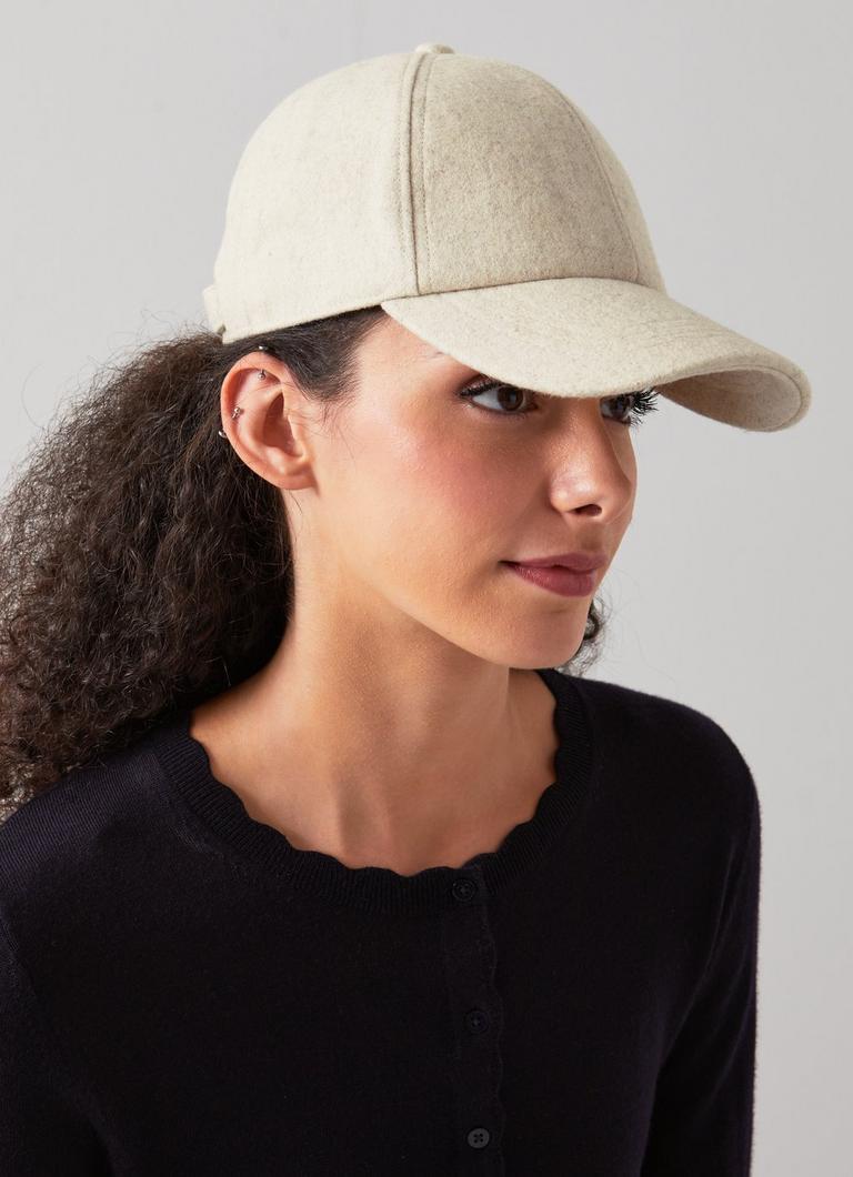Delaney Cream Wool Baseball Cap Accessories Collections L.K