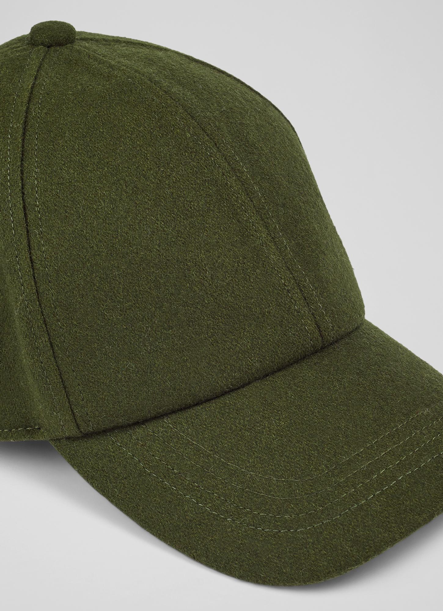 Delaney Olive Green Wool Baseball Cap | The Archive Sale 