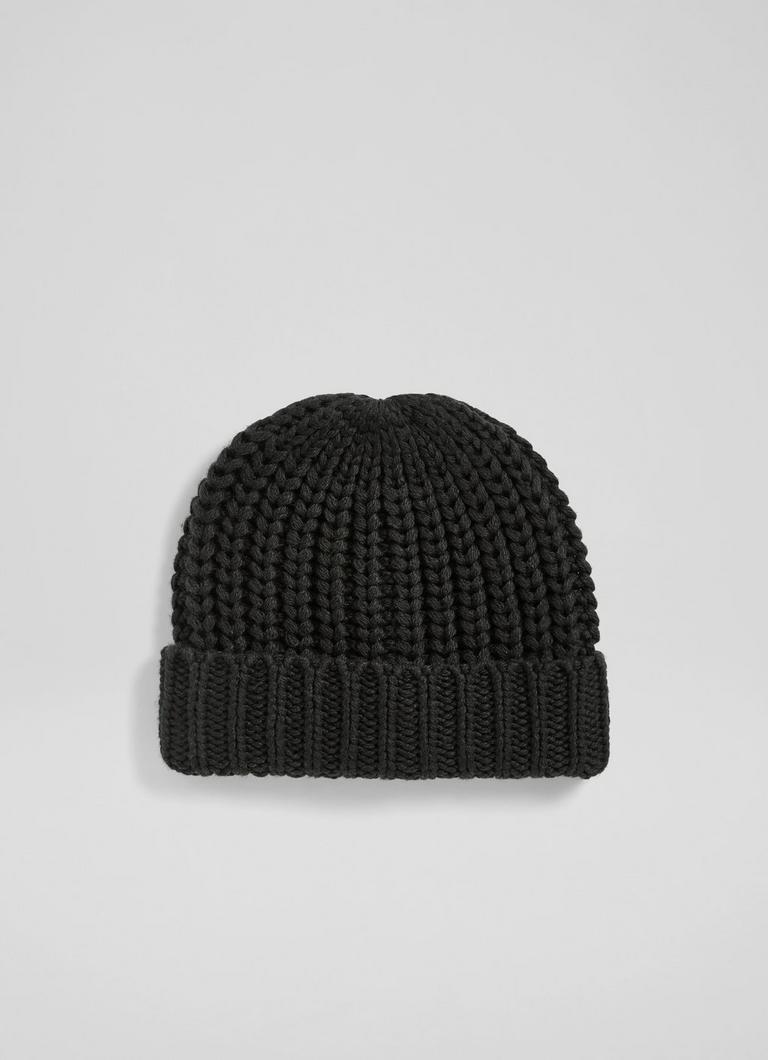 Milani Black Recycled Polyester Beanie Hat The Archive Sale L.K.Bennett London