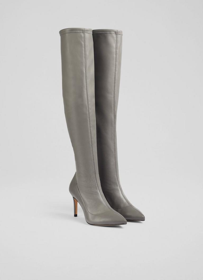Grey suede over 2025 the knee boots uk