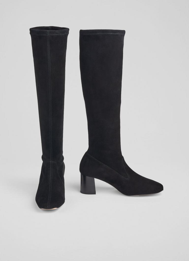 The Knee Asos Stretch Knee High Boots Shoe Suede Pull On Knee High
