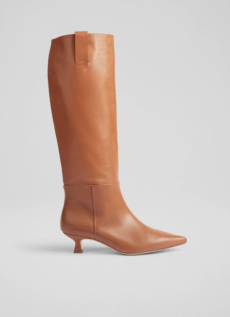 Eden Tan Leather Western Style Knee High Boots Luxury Gifts Gifts L.K.Bennett London