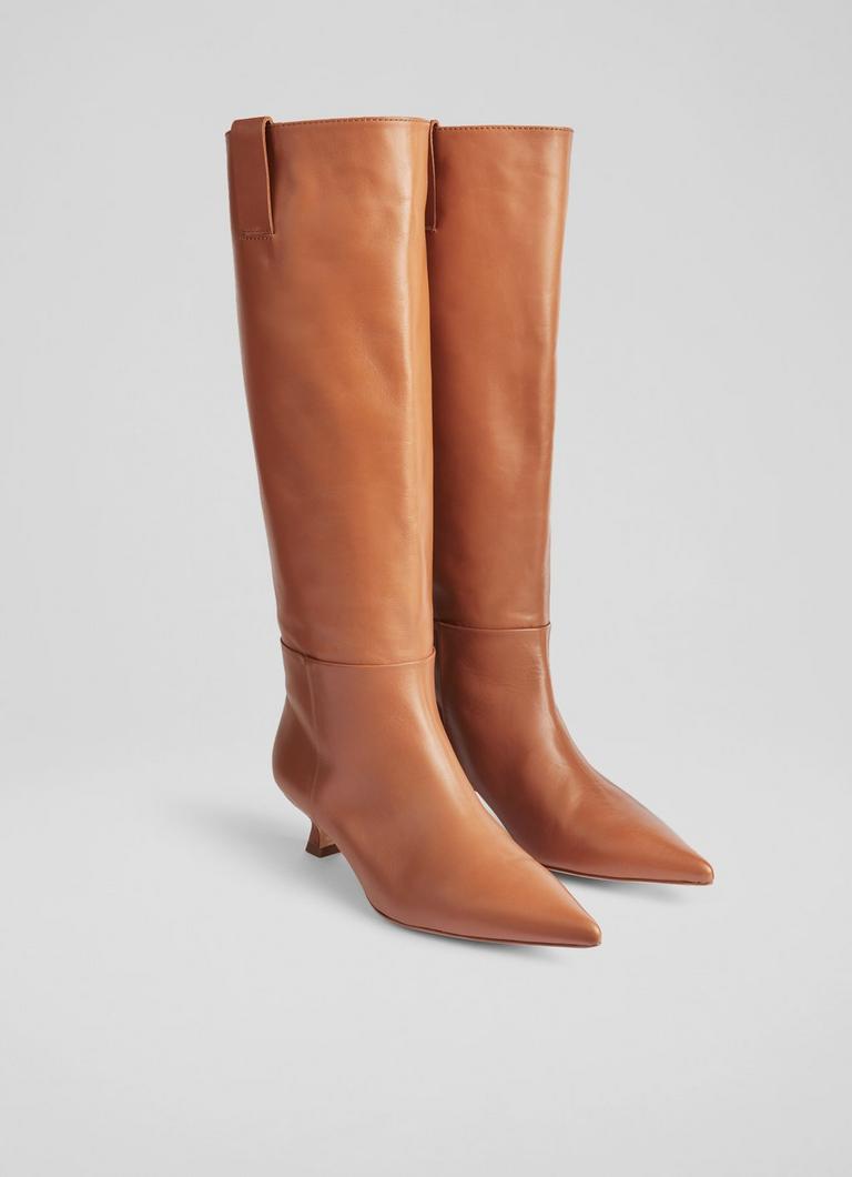 Eden Tan Leather Western Style Knee High Boots Luxury Gifts Gifts L.K.Bennett London