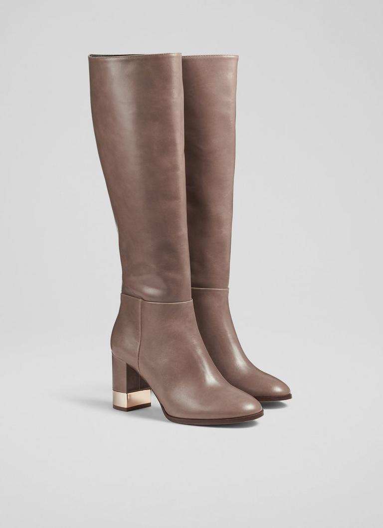Taupe calf boots shop