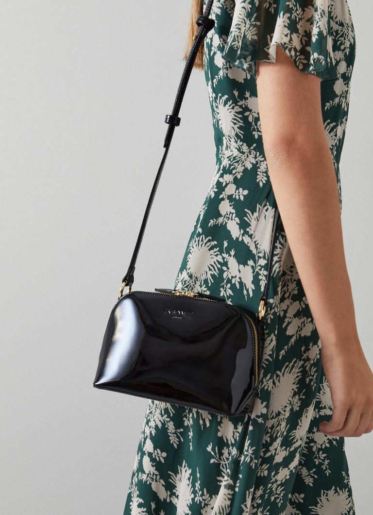 Hudson Black Patent Leather Cross Body Bag Cross Body Bags Handbags Collections L.K.Bennett London