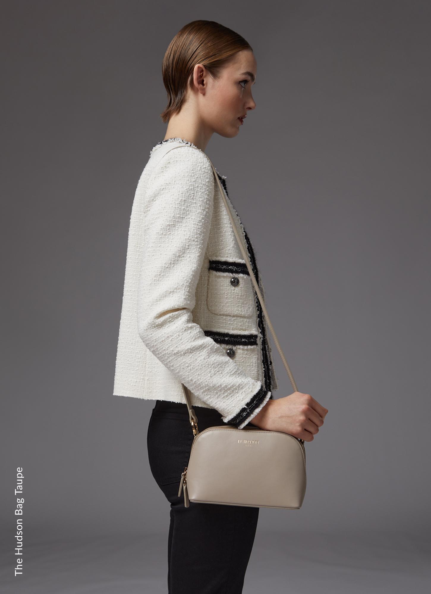 Hudson Taupe Leather Cross-Body Bag Sale Collections