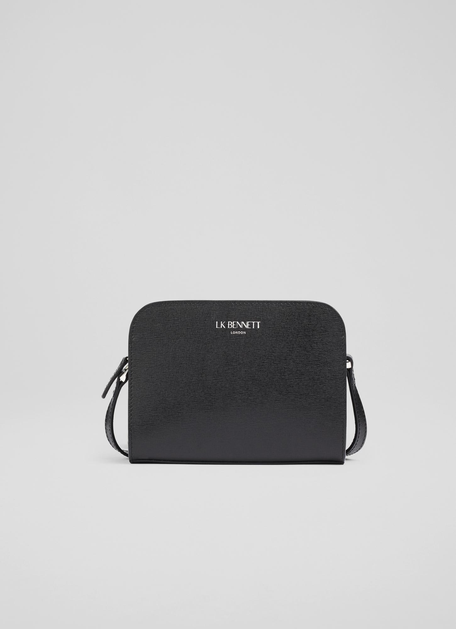 Marie Black Recycled Saffiano Leather Crossbody Bag | Handbags