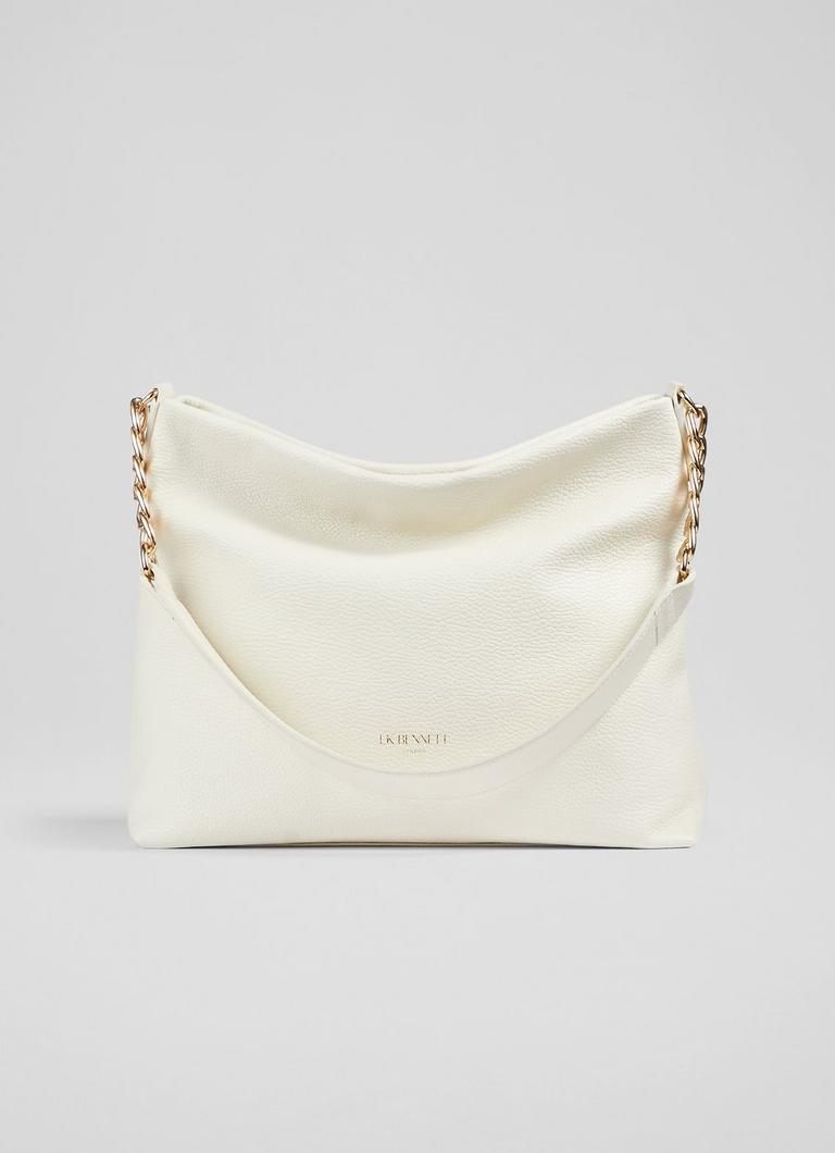 Cream leather online hobo bag