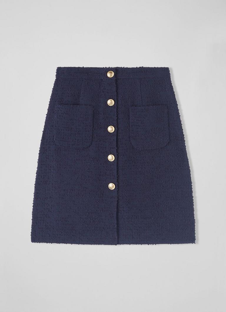 Navy tweed skirt uk hot sale