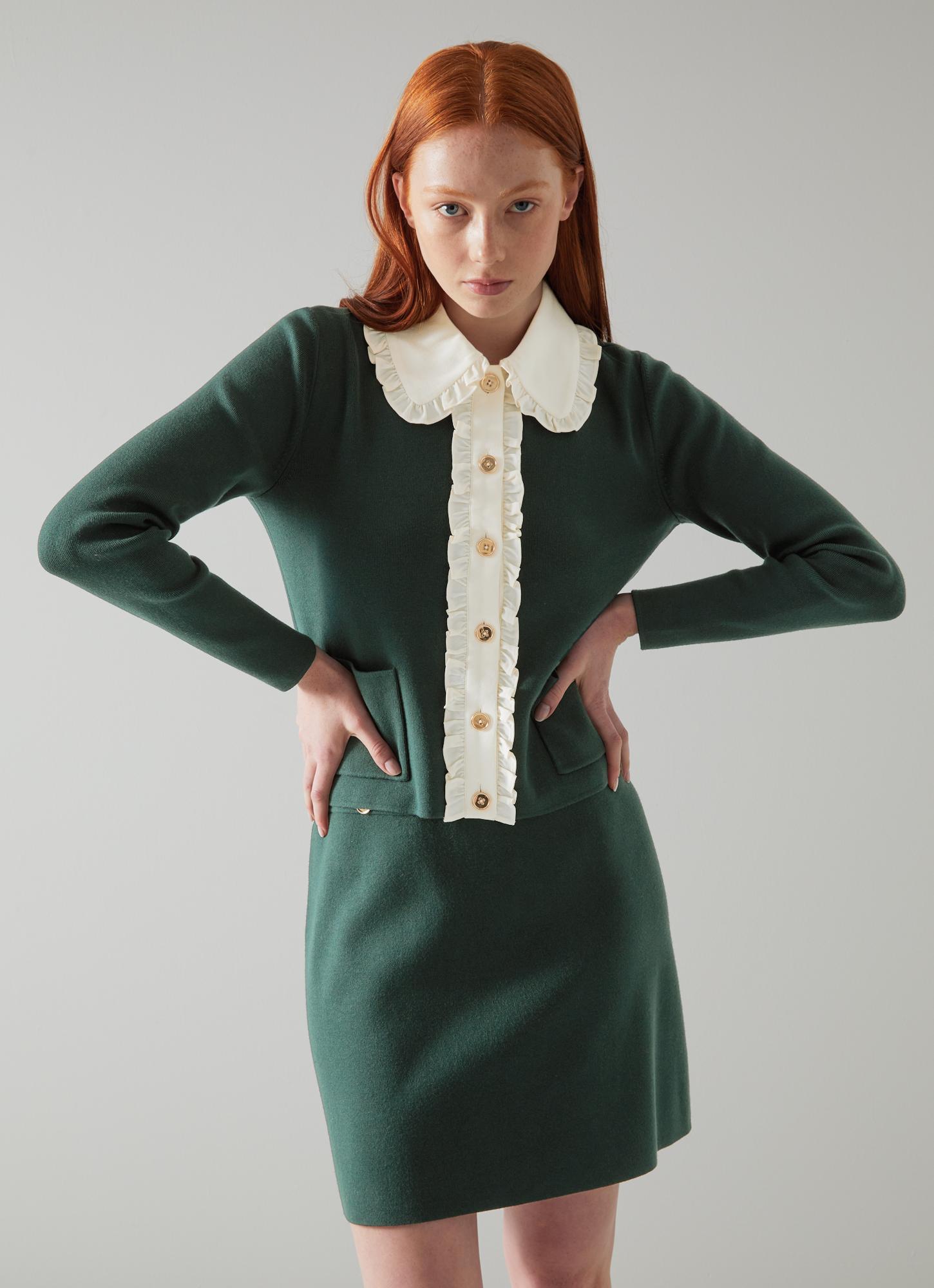 Paris Green Knit A-Line Skirt | blackfriday | L.K.Bennett, London