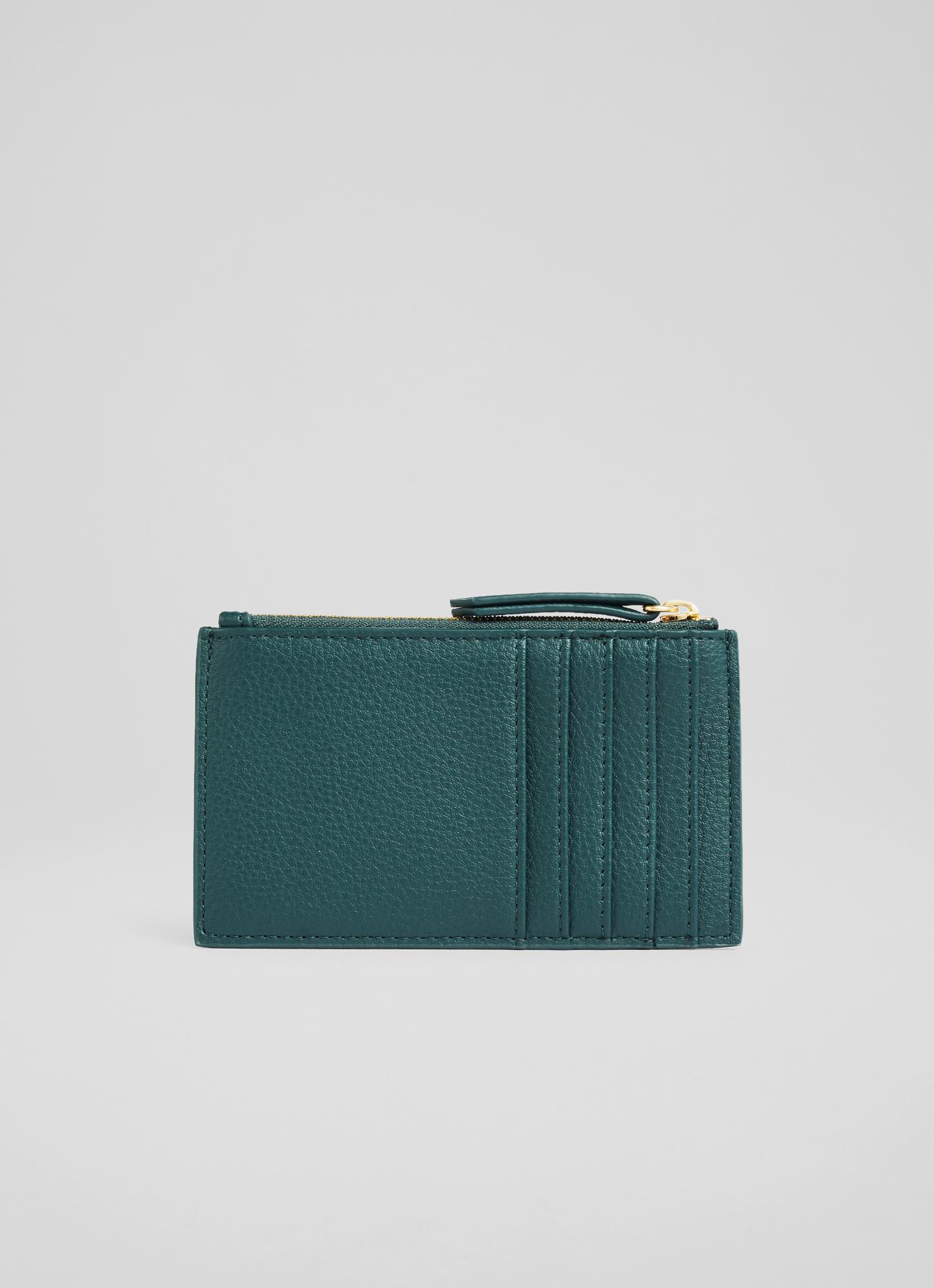 Pixie Green Leather Zip-Around Wallet | Small Leather Goods