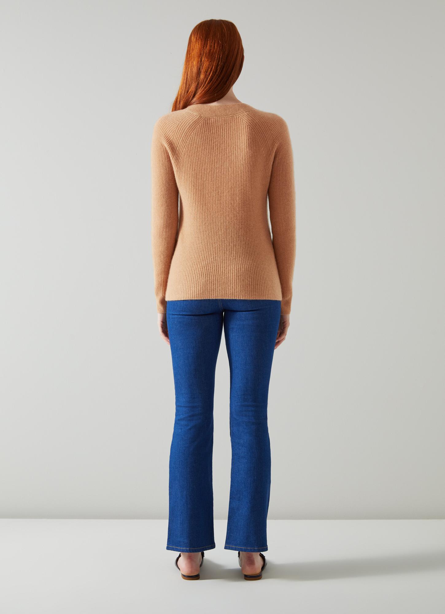 Celest Camel Cashmere V-Neck Jumper | blackfriday | L.K.Bennett
