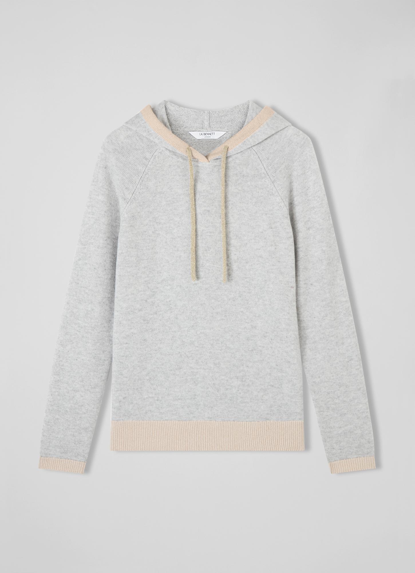 Holly Grey Merino-Blend Hoodie | blackfriday | L.K.Bennett, London