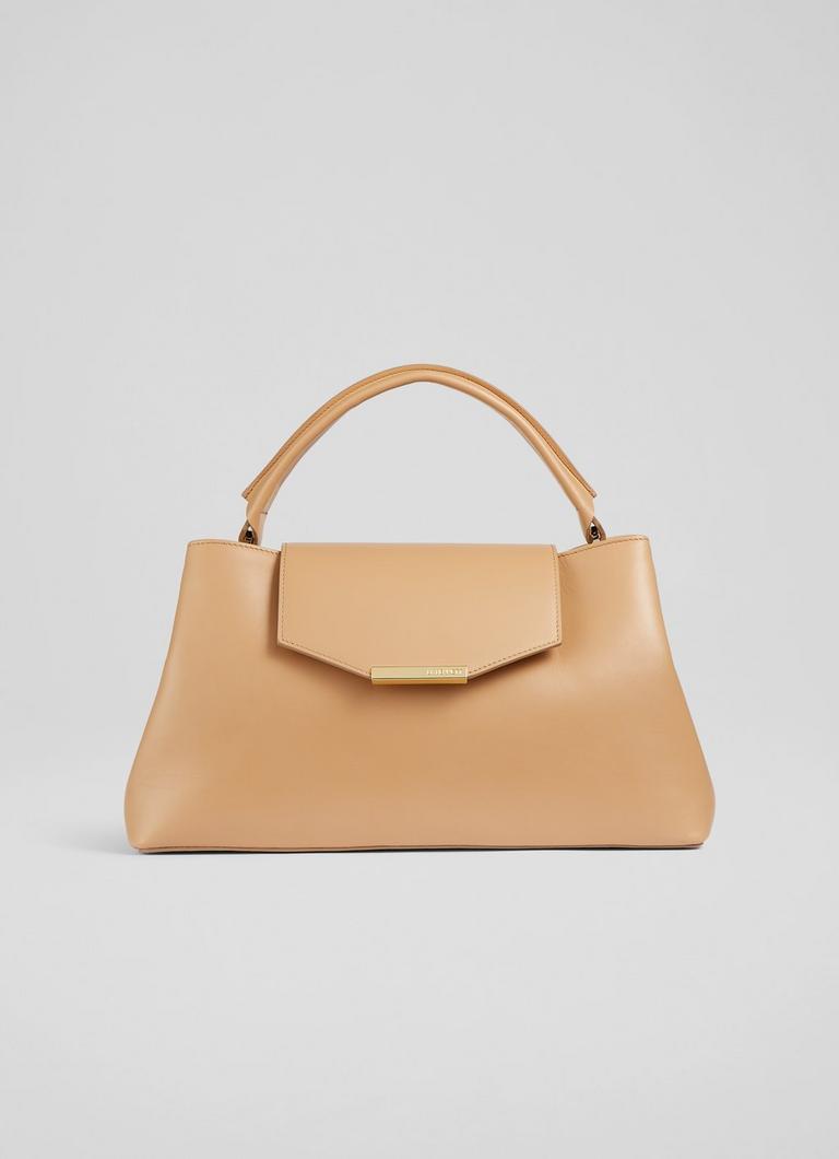Harbour Camel Leather Trapeze Tote Bag