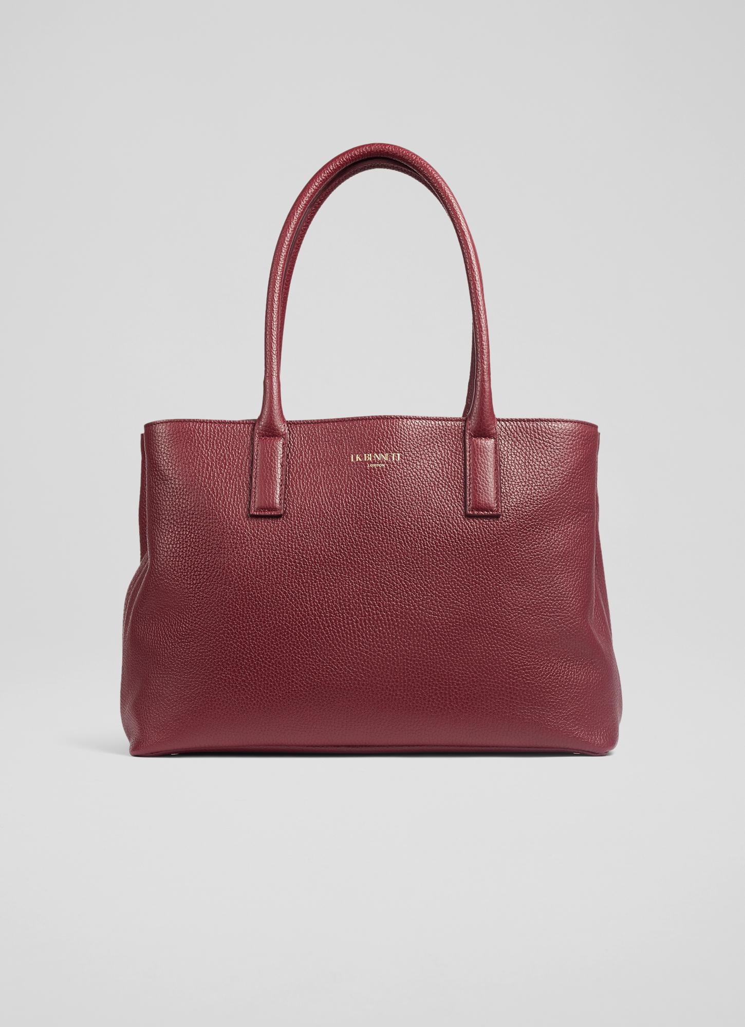 Lillian Burgundy Grainy Leather Tote Bag | Tote Bags | Handbags |  Collections | L.K.Bennett, London