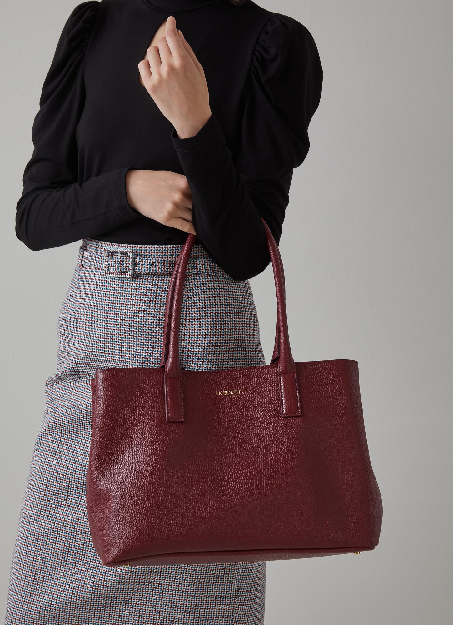 Buy S-ZONE Women Genuine Leather Tote Bag Big Shoulder Purse Soft Handbag  with Tassel, Wine Red, 13.8” (W) x 12.2