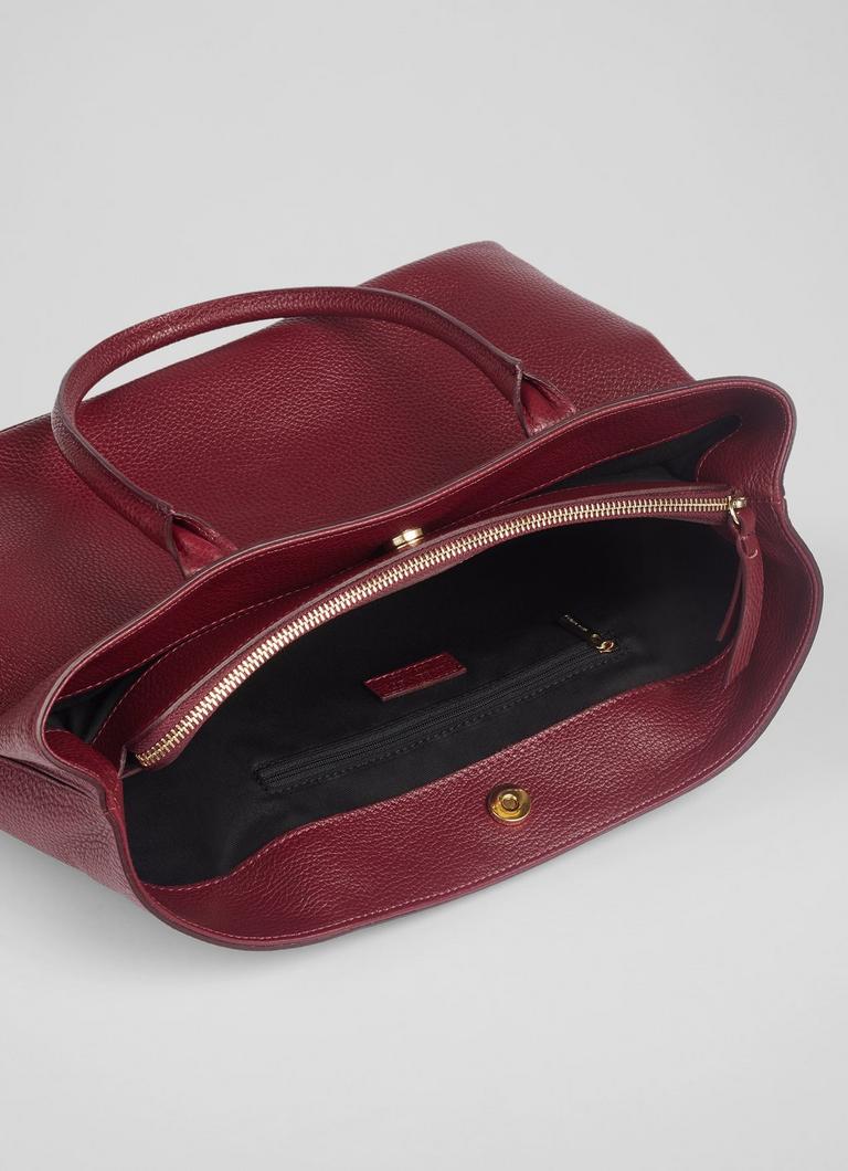 Burgundy leather handbag hotsell