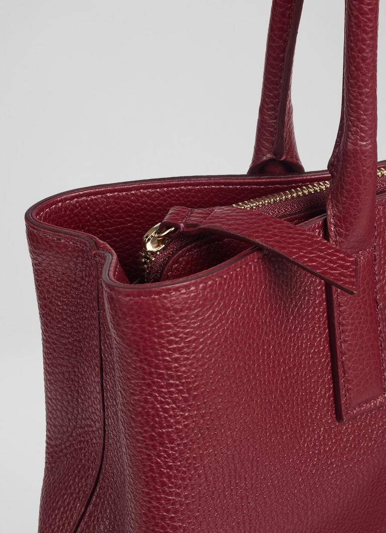 Lillian Burgundy Grainy Leather Tote Bag Tote Bags Handbags Collections L.K.Bennett London