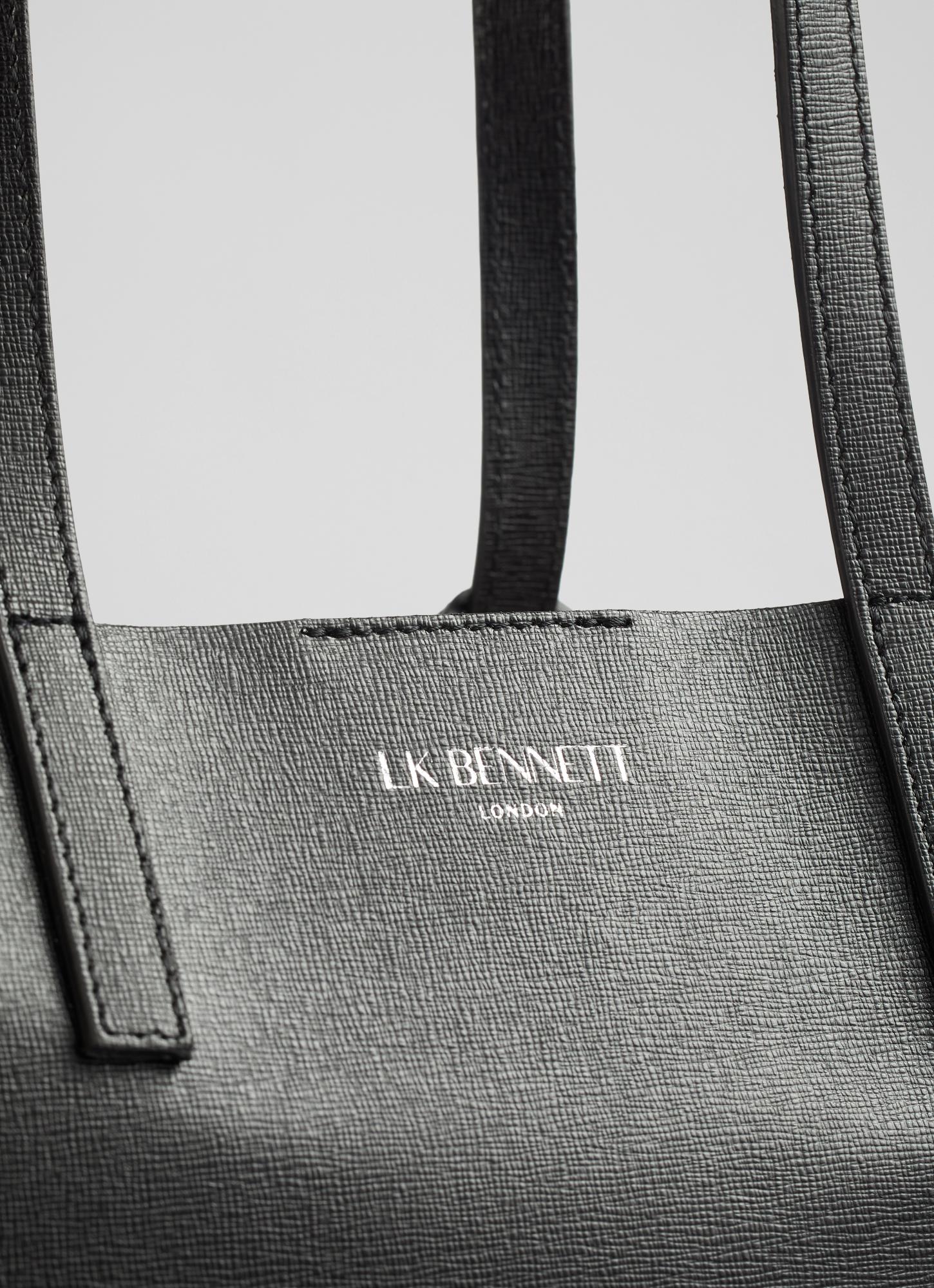Adele Black Recycled Saffiano Leather Tote Bag Sale Collections L.K.Bennett London