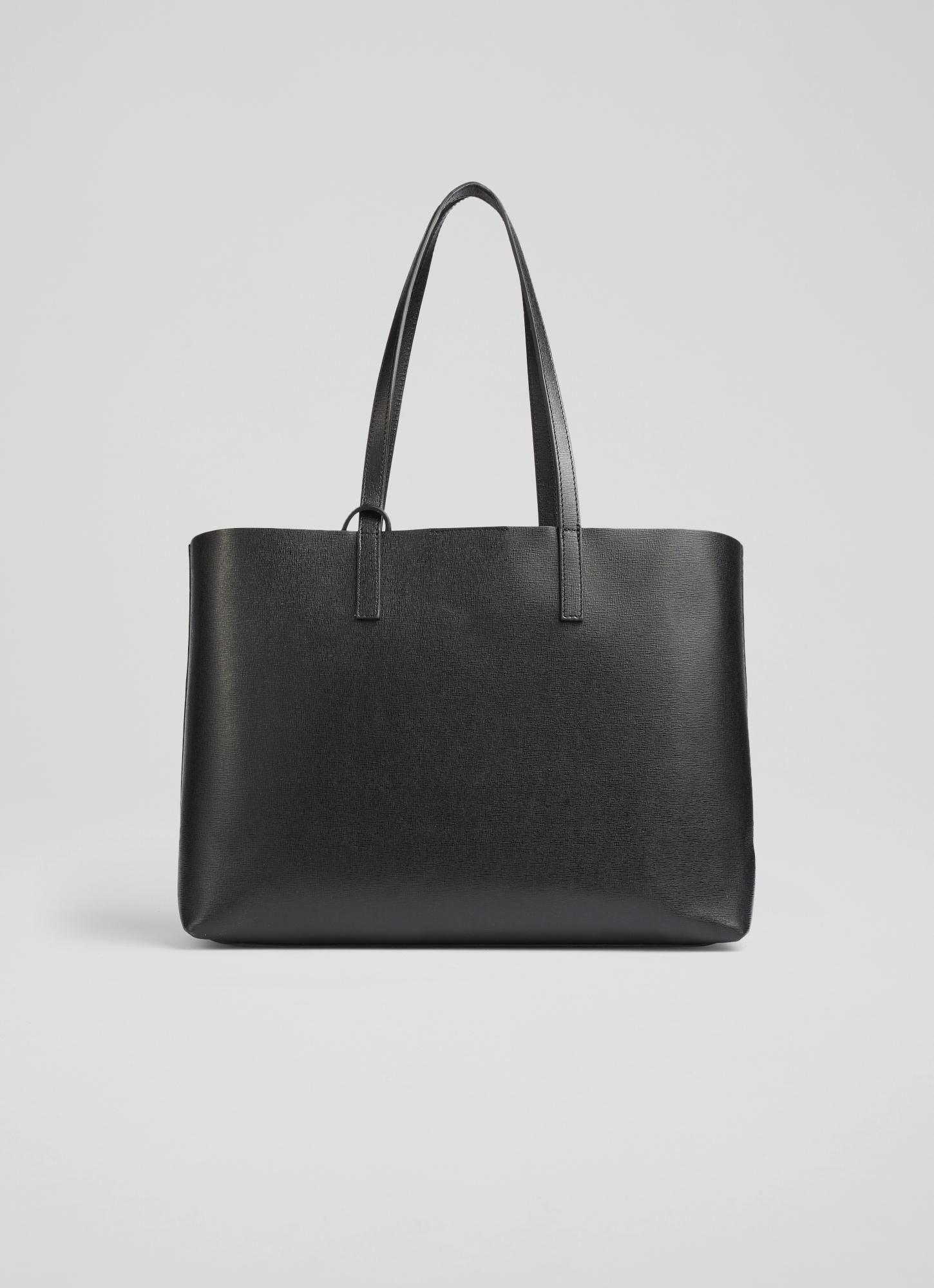 Adele Black Recycled Saffiano Leather Tote Bag | Sale