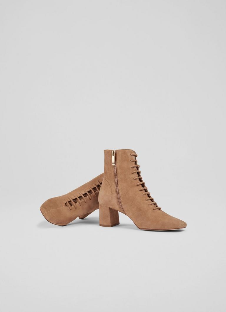 Tan booties lace sales up