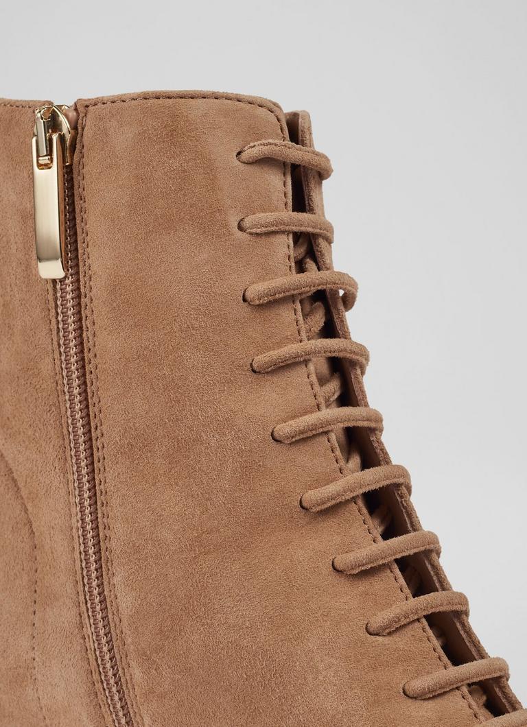 Brown suede top ankle boots uk