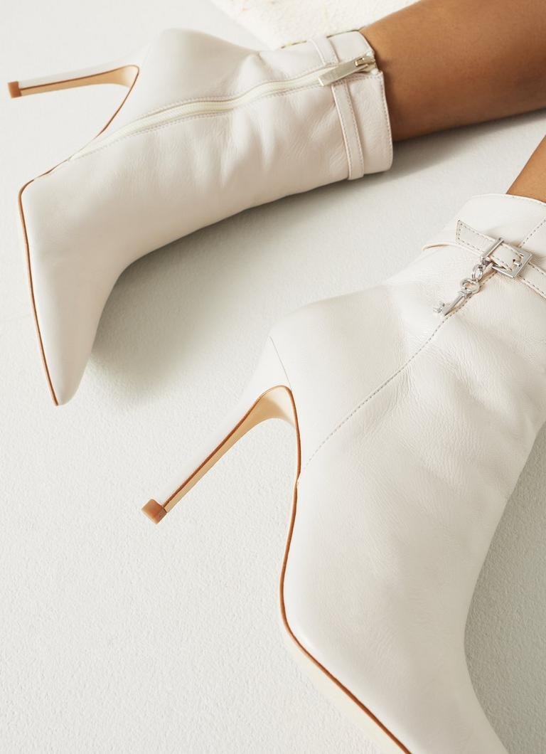 Clover Cream Leather Ankle Boots Ankle Boots L.K.Bennett London