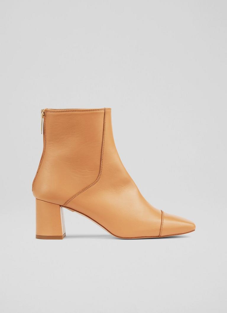 Tan high ankle hot sale boots