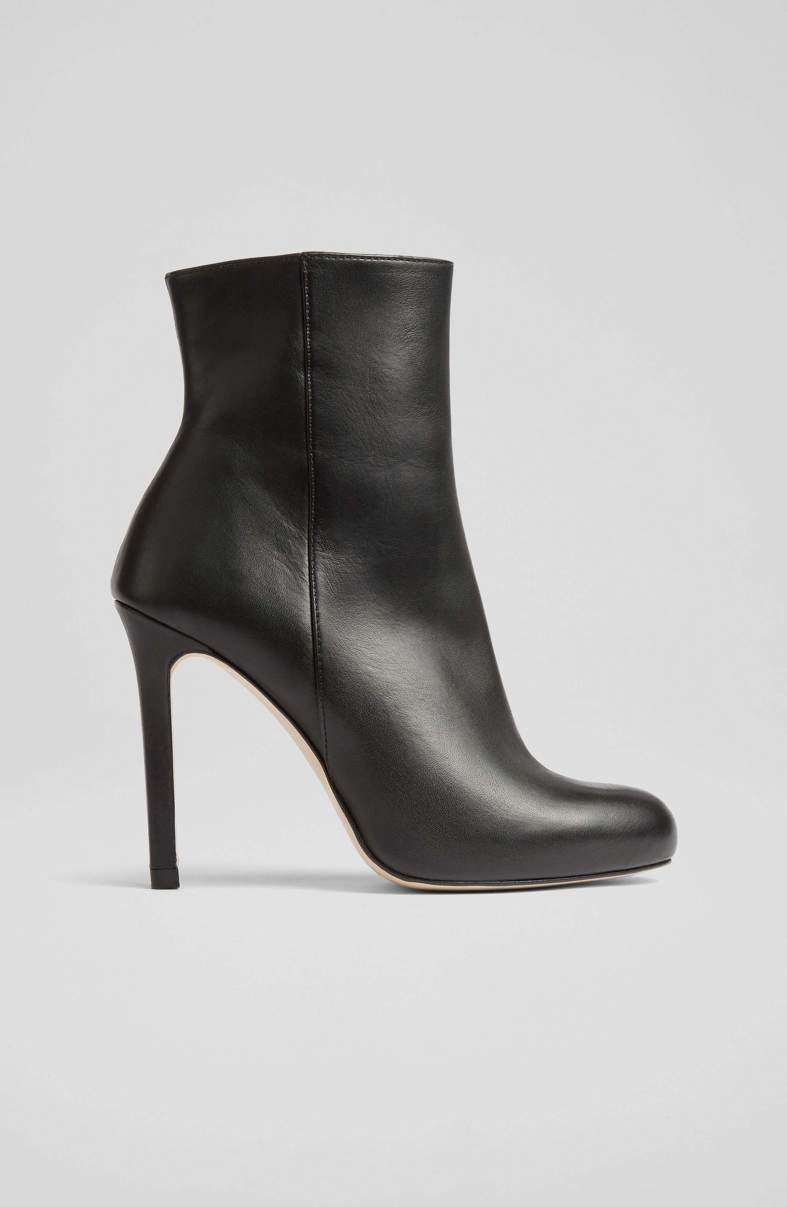 Nolan Black Leather Stiletto Ankle Boots Coats and Boots