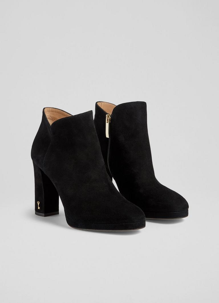 Black suede platform 2024 booties