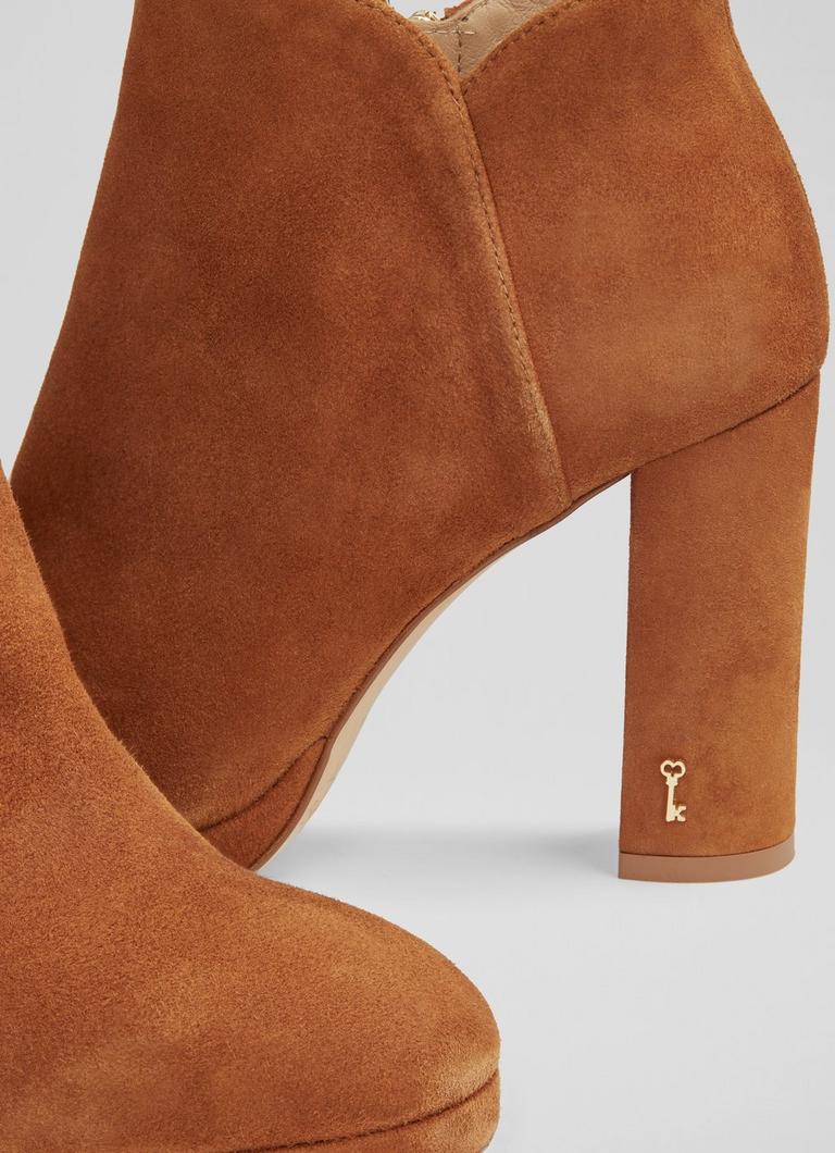 Sierra Tan Suede Platform Ankle Boots Coats and Boots L.K.Bennett London